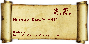 Mutter Renátó névjegykártya
