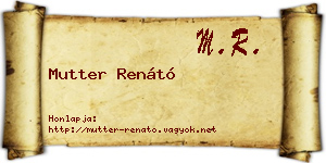 Mutter Renátó névjegykártya